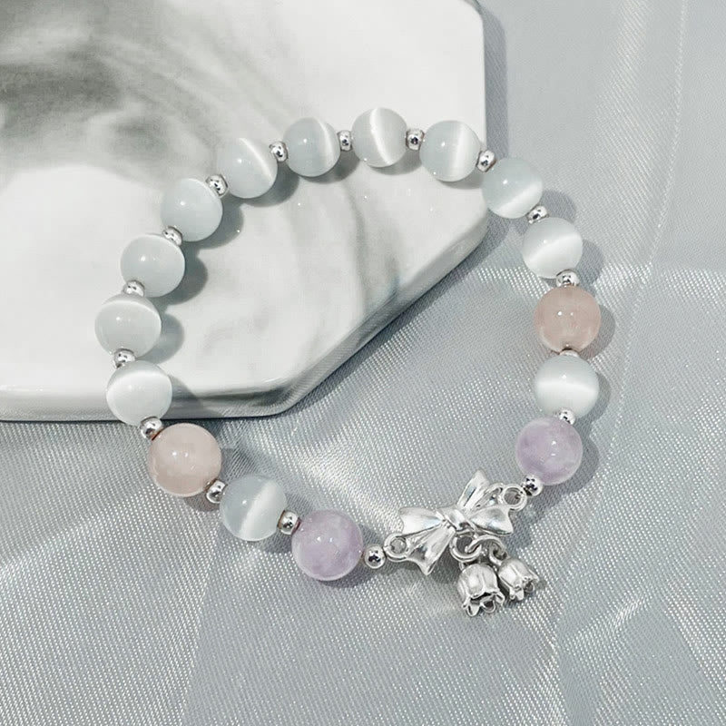 Nimara Ritual Cat's Eye Lavender Amethyst Rosette Charm Bracelet