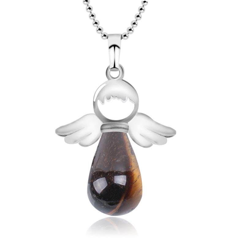 Nimara Ritual Little Angel Wings Natural Crystal Luck Necklace Pendant