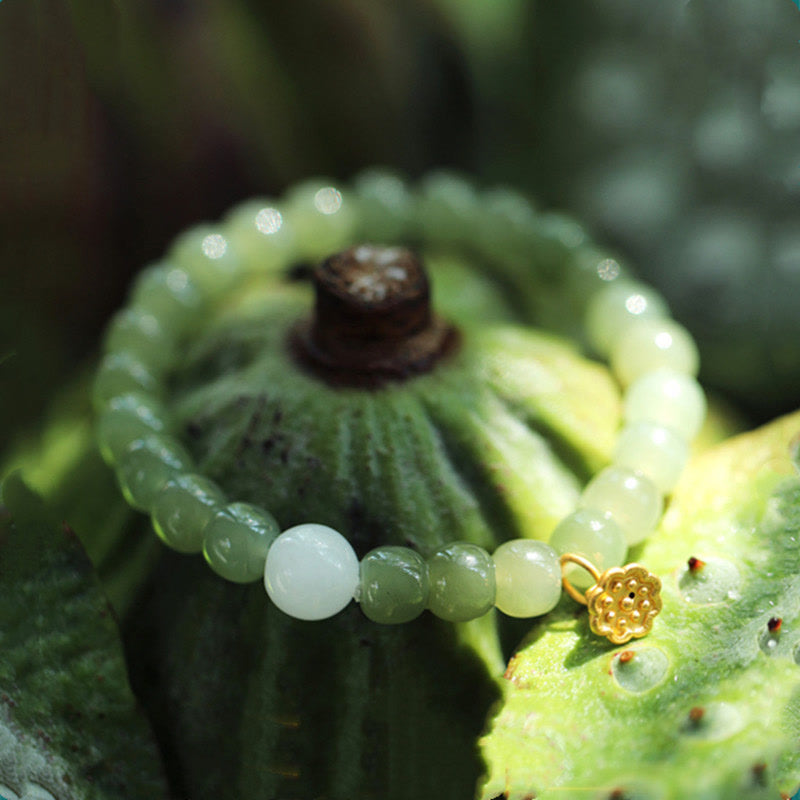 Nimara Ritual Jade Lotus Abundance Adjustable Bracelet