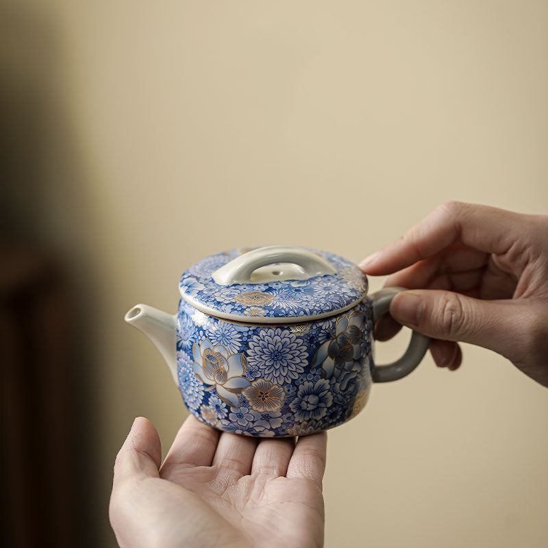 Nimara Ritual Lotus Chrysanthemum Plum Blossom Flower Teacup Kung Fu Tea Cup Teapot