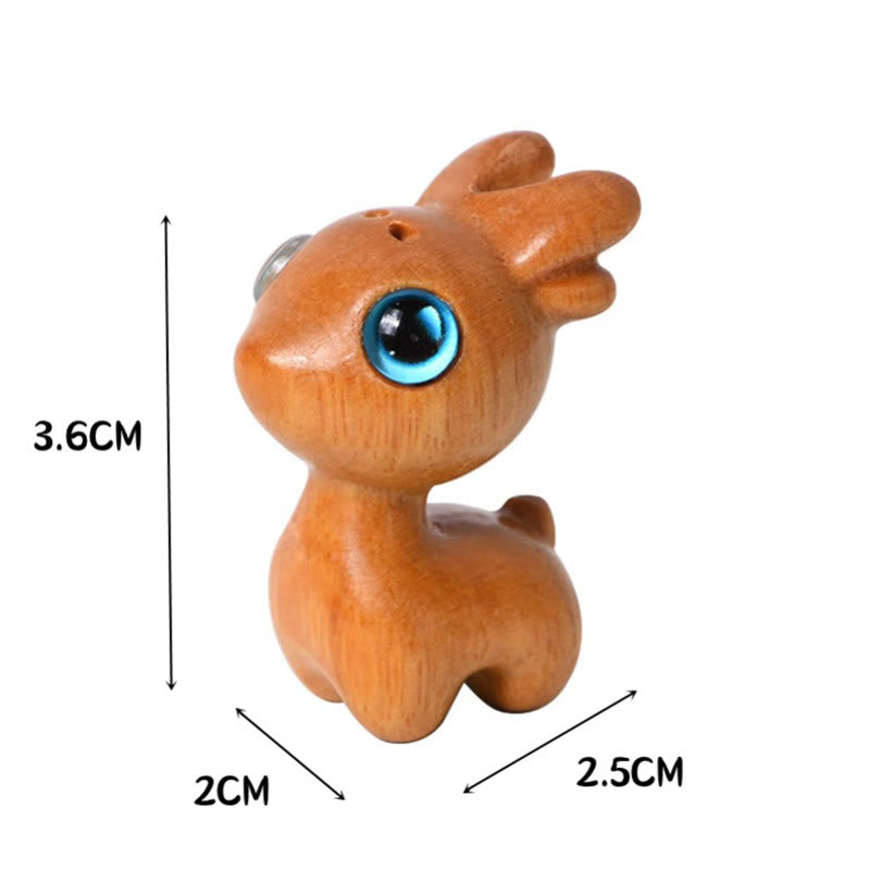 Nimara Ritual Small Leaf Red Sandalwood Ebony Wood Sandalwood Green Sandalwood Lucky Mini Deer Protection Decoration