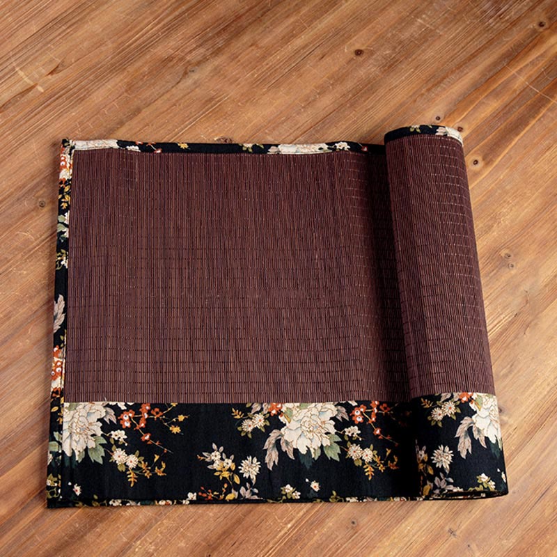 Nimara Ritual Vintage Peony Flower Blossom Bamboo Cup Mat Pad Tea Cup Coaster Kung Fu Tea Mat