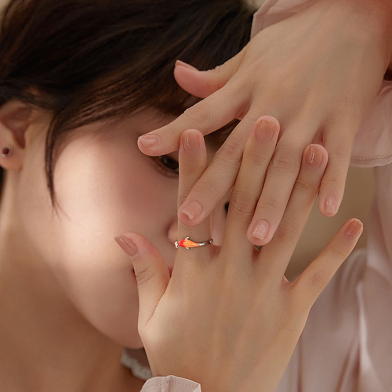 Nimara Ritual Koi Fish Copper Balance Luck Adjustable Ring