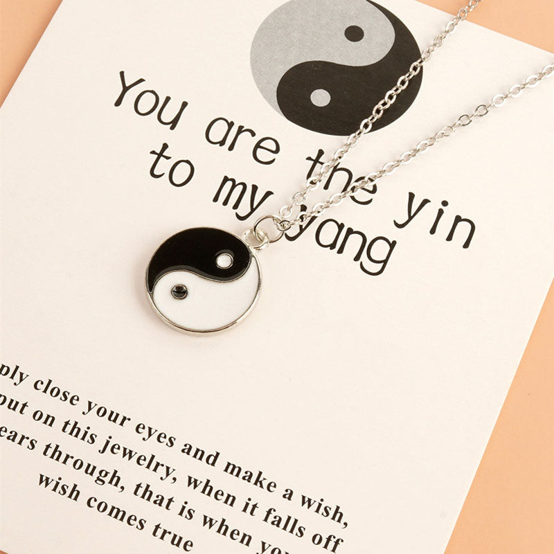 Nimara Ritual 2Pcs Yin Yang Harmony Balance Necklace Pendant