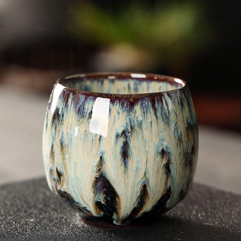 Nimara Ritual Simple Multicolored Kiln Change Chinese Jianzhan Ceramic Teacup Kung Fu Tea Cup 110ml