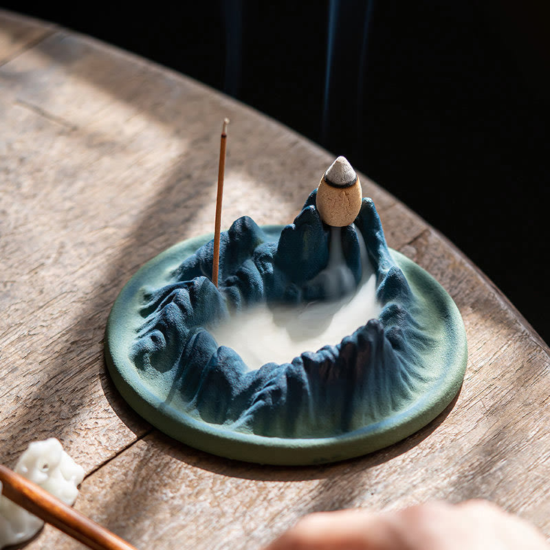 Nimara Ritual Creative Mountain River Ceramic Healing Backflow Incense Burner