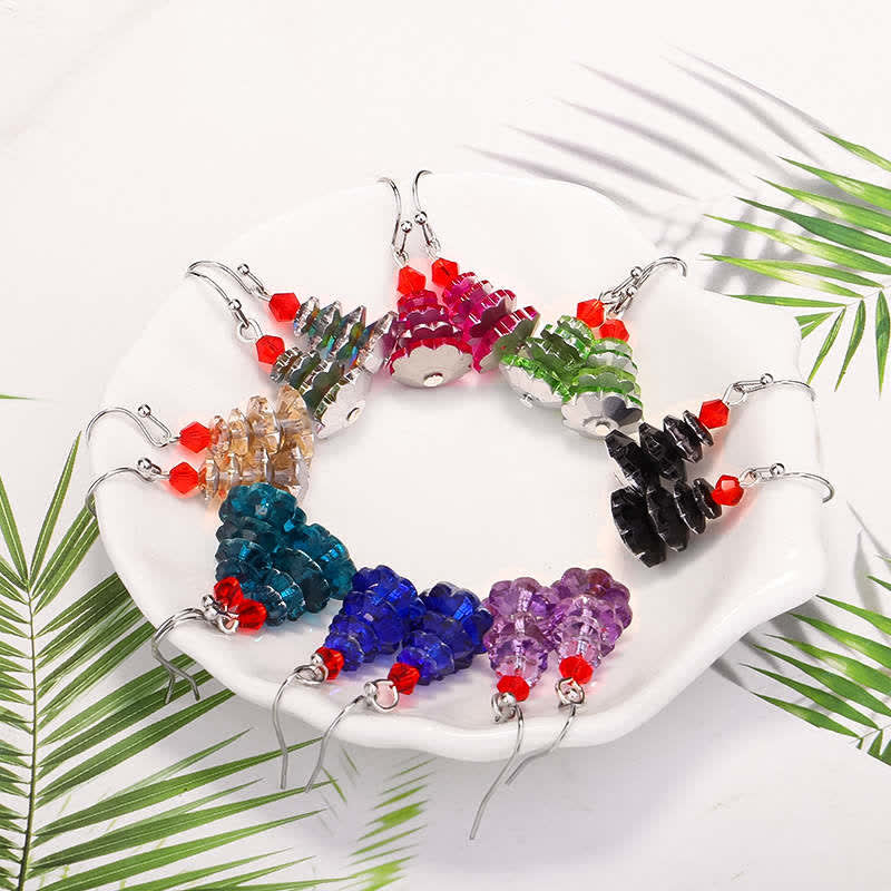 Nimara Ritual Various Crystals Christmas Tree Amethyst Peace Healing Drop Earrings