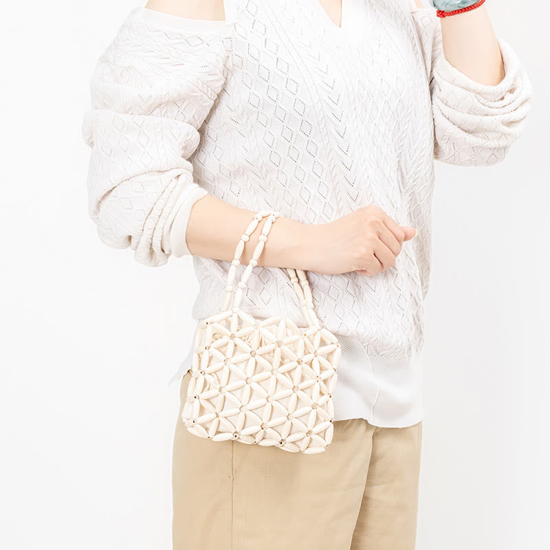 Nimara Ritual Hand-woven Mini Wooden Beads Handbag