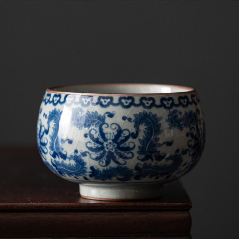 Nimara Ritual Mountain Landscape Lotus Orchid Pavilion Gathering Ceramic Teacup Kung Fu Tea Cup