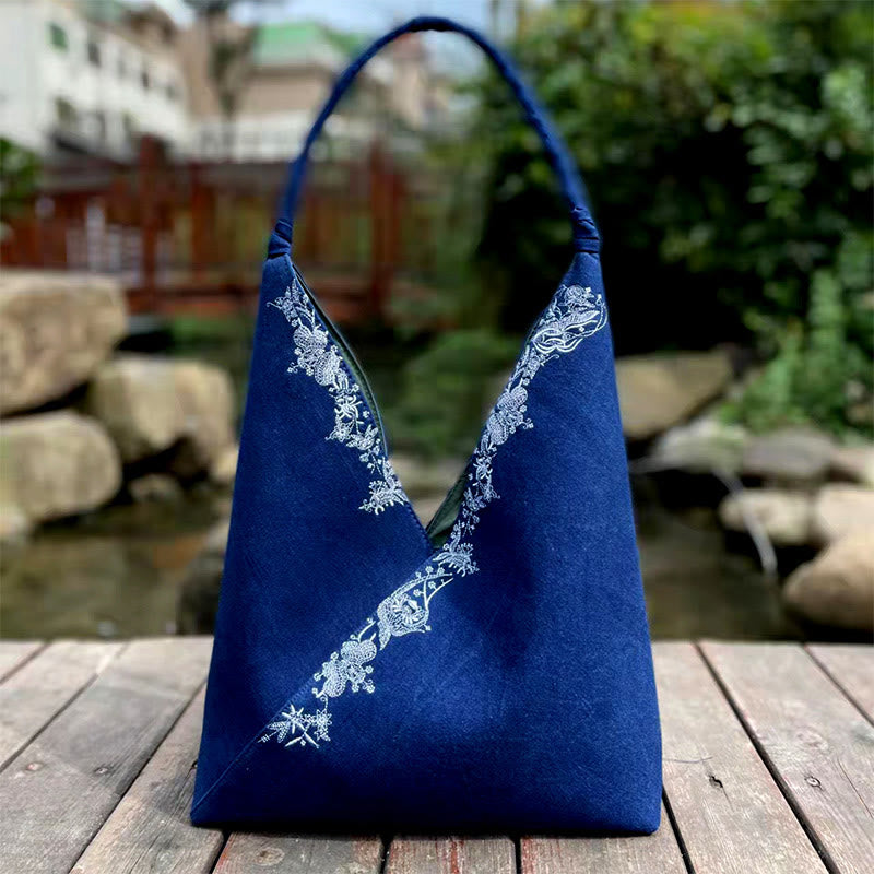 Nimara Ritual Handmade Embroidery Pattern Canvas Shoulder Bag Tote Bag Set