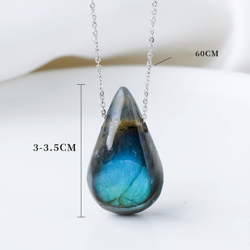 Nimara Ritual Labradorite Water Drop Support Healing Necklace Pendant