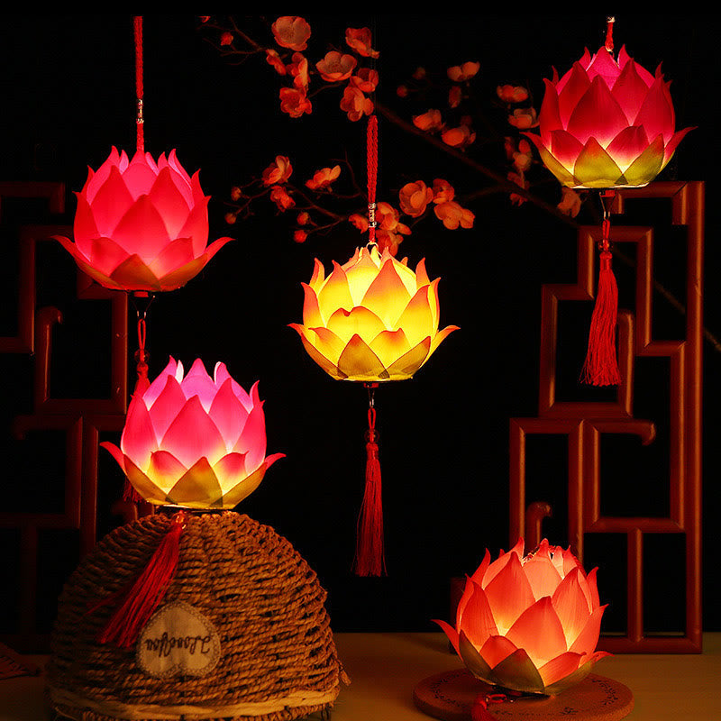 Nimara Ritual DIY Lotus Flower Dragon Lantern Tassel Lamp Decoration