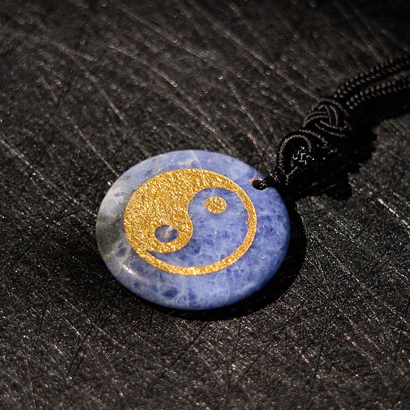 Nimara Ritual Various Crystal Amethyst Tiger Eye Green Aventurine Yin Yang Spiritual Necklace Pendant