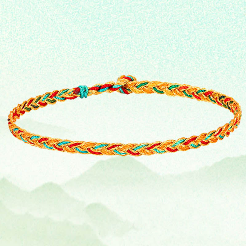 Nimara Ritual Handmade Multicolored Dragon Scale Pattern Braid String Bracelet