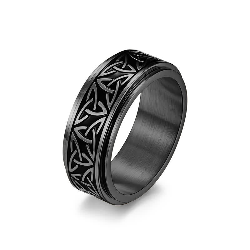Nimara Ritual Triangle Knot Triquetra Titanium Steel Calm Rotatable Ring