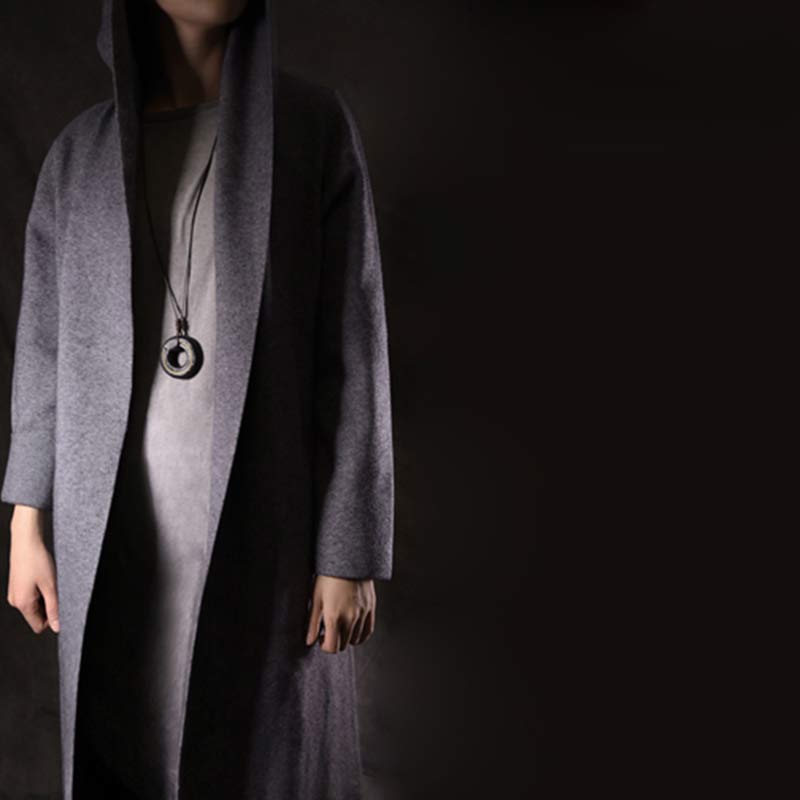 Nimara Ritual Zen Circle Ebony Wood Peace Calm Necklace Pendant