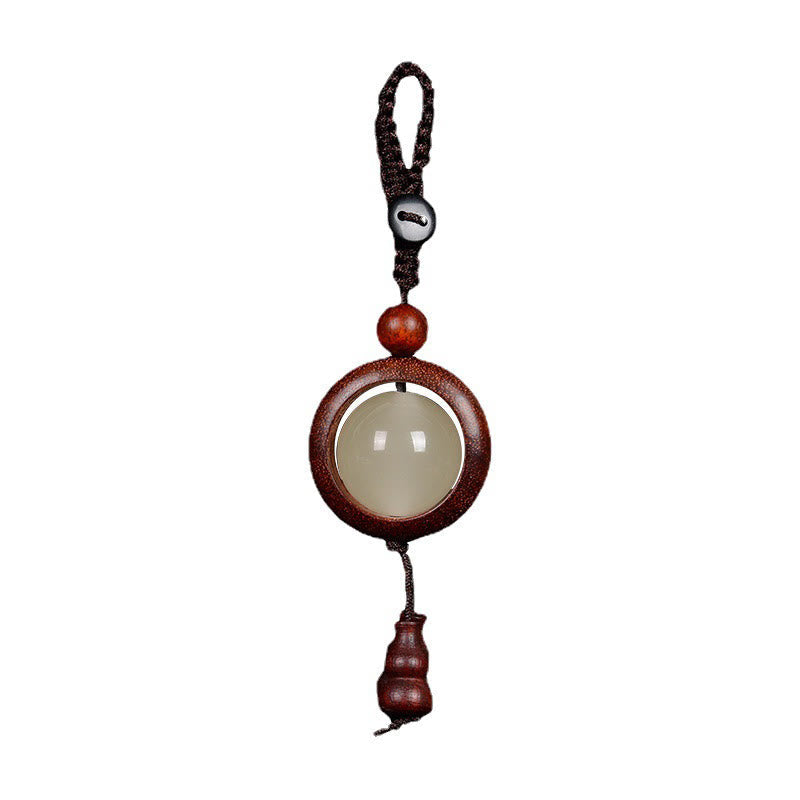 Nimara Ritual Red Sandalwood Ebony Wood Green Sandalwood Luminous Lucky Bead Gourd Peace Key Chain