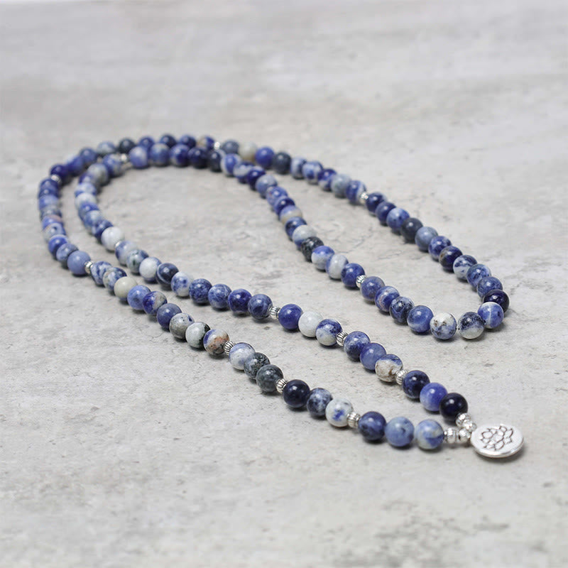 Nimara Ritual Natural Blue Aventurine Lotus Peace Necklace Bracelet