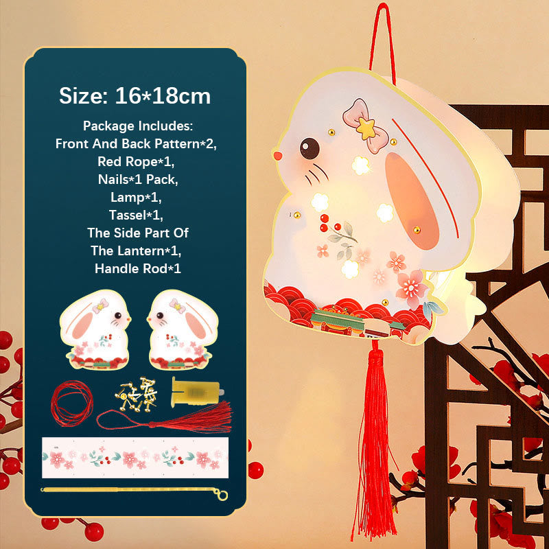 Nimara Ritual DIY Good Luck Cute Rabbit Paper Lantern Lamp Mid-Autumn Festival Lantern Decoration