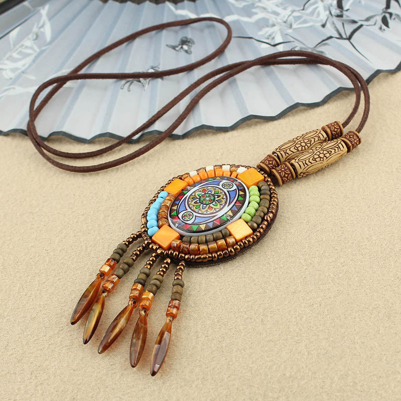 Nimara Ritual Mandala Pattern Beads Creativity Necklace Pendant