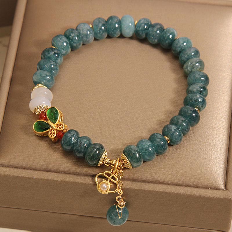 Nimara Ritual Jade White Agate Butterfly Abacus Beads Abundance Bracelet