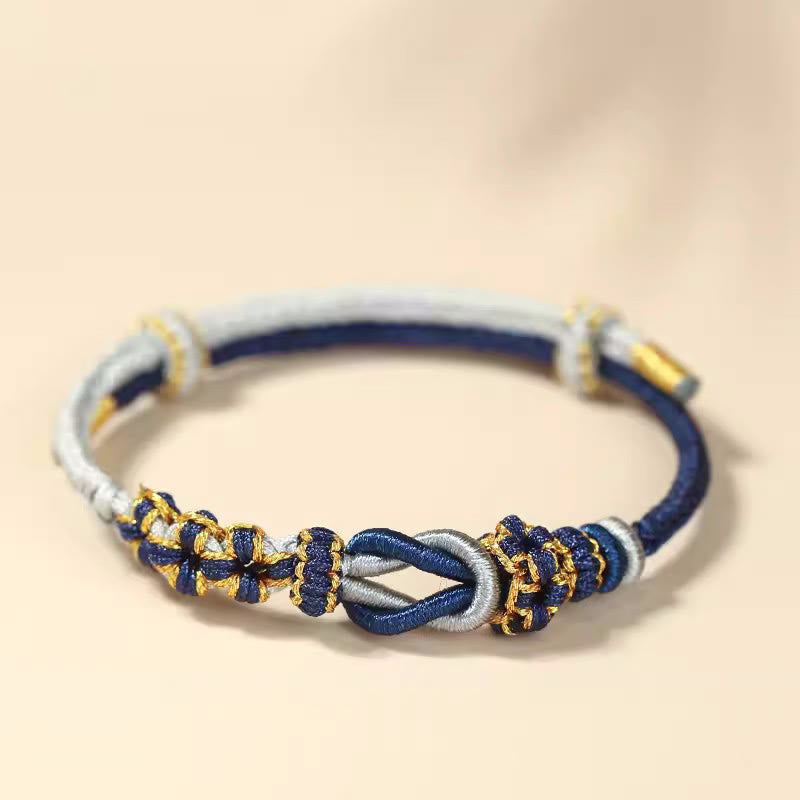 Nimara Ritual Handmade Peach Blossom Knot Eight Thread Peace Knot Luck Protection Bracelet