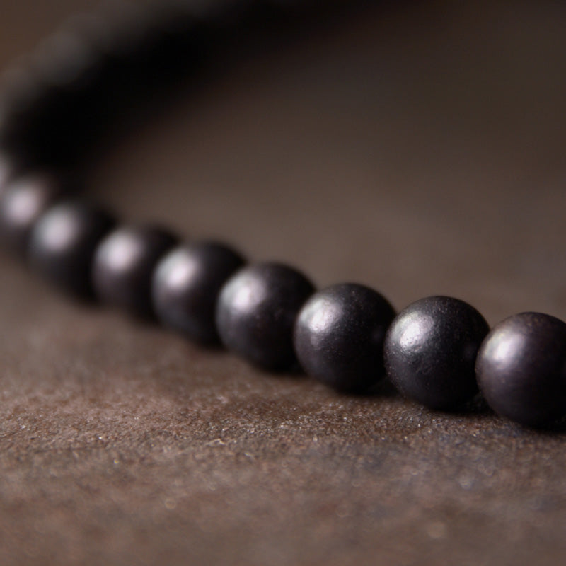 Nimara Ritual Ebony Wood Dzi Bead Copper Protection Couple Bracelet