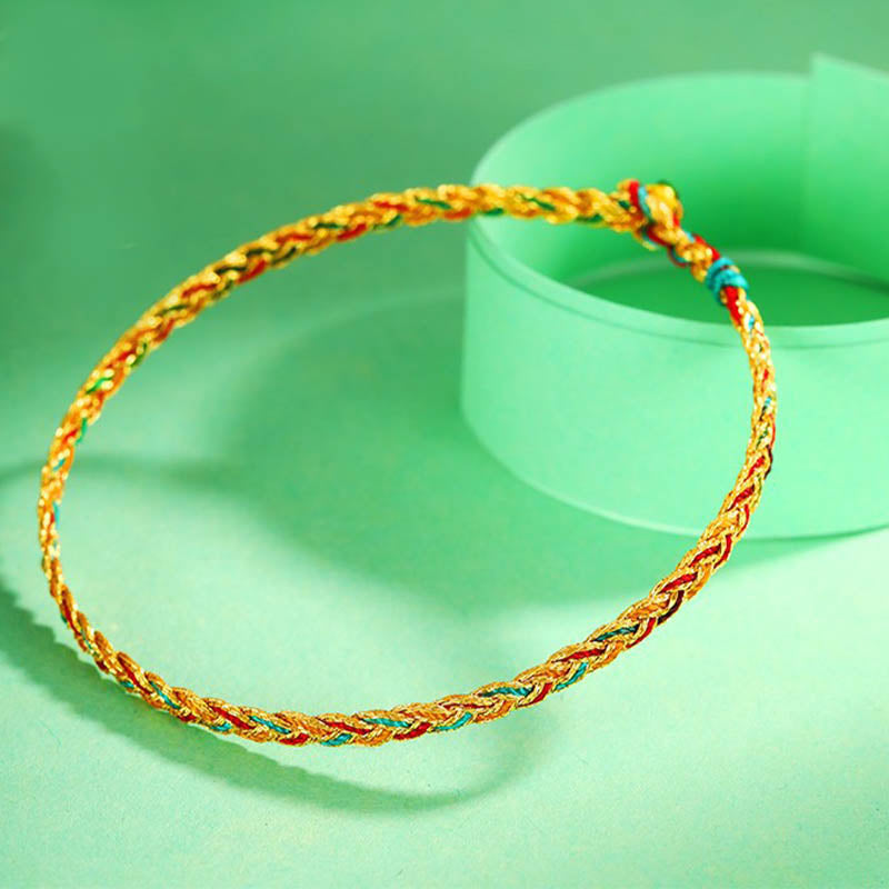 Nimara Ritual Handmade Multicolored Dragon Scale Pattern Braid String Bracelet