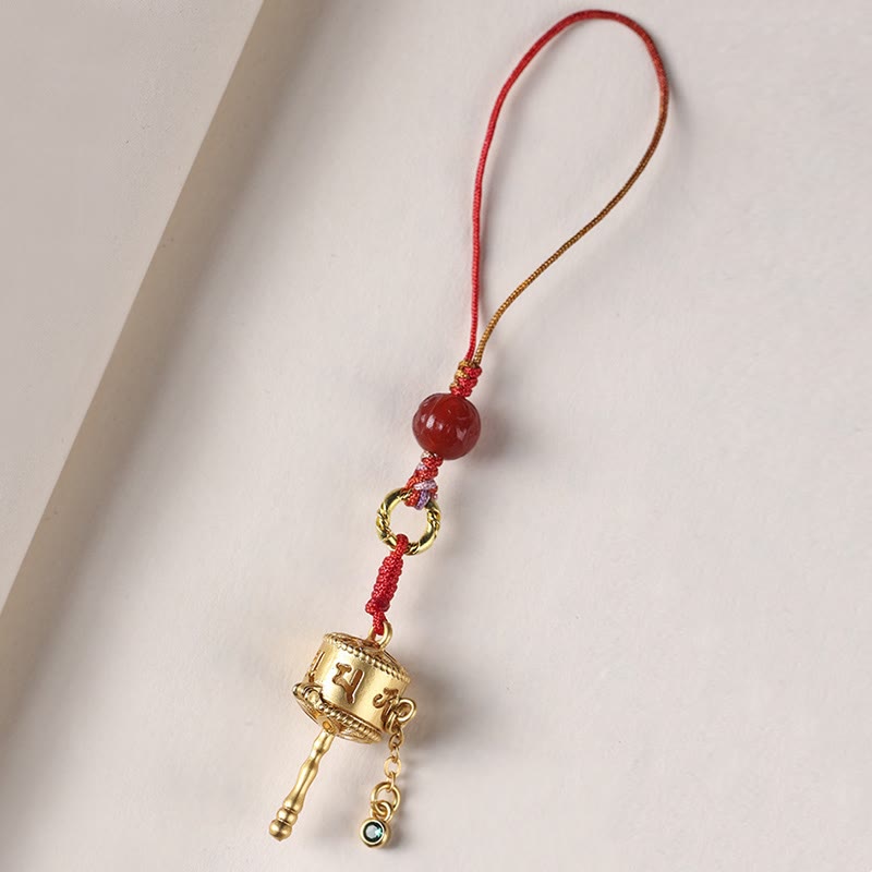 Nimara Ritual Tibetan Om Mani Padme Hum Prayer Wheel Amulet Charm Protection Phone Hanging Decoration
