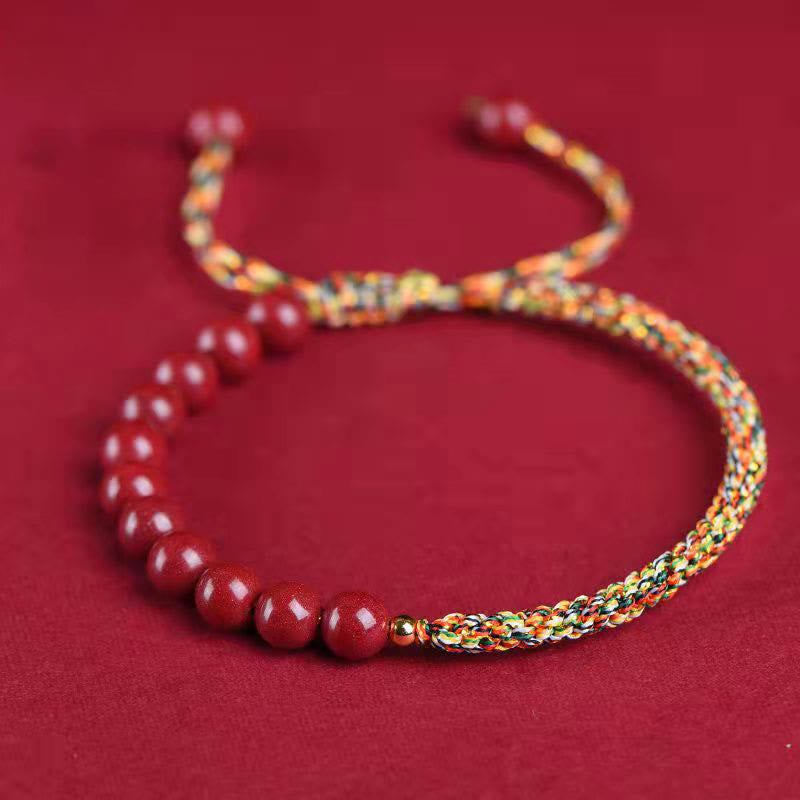 Nimara Ritual Natural Cinnabar King Kong Knot Blessing String Bracelet