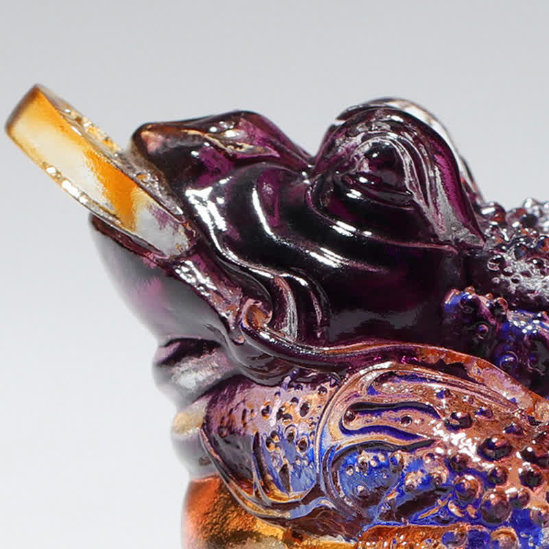 Nimara Ritual Feng Shui Frog Handmade Liuli Crystal Art Piece Wealth Home Office Decoration