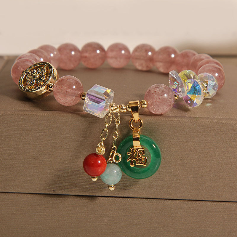 Blessing Good Luck Fu Character Charm Healing Bracelet