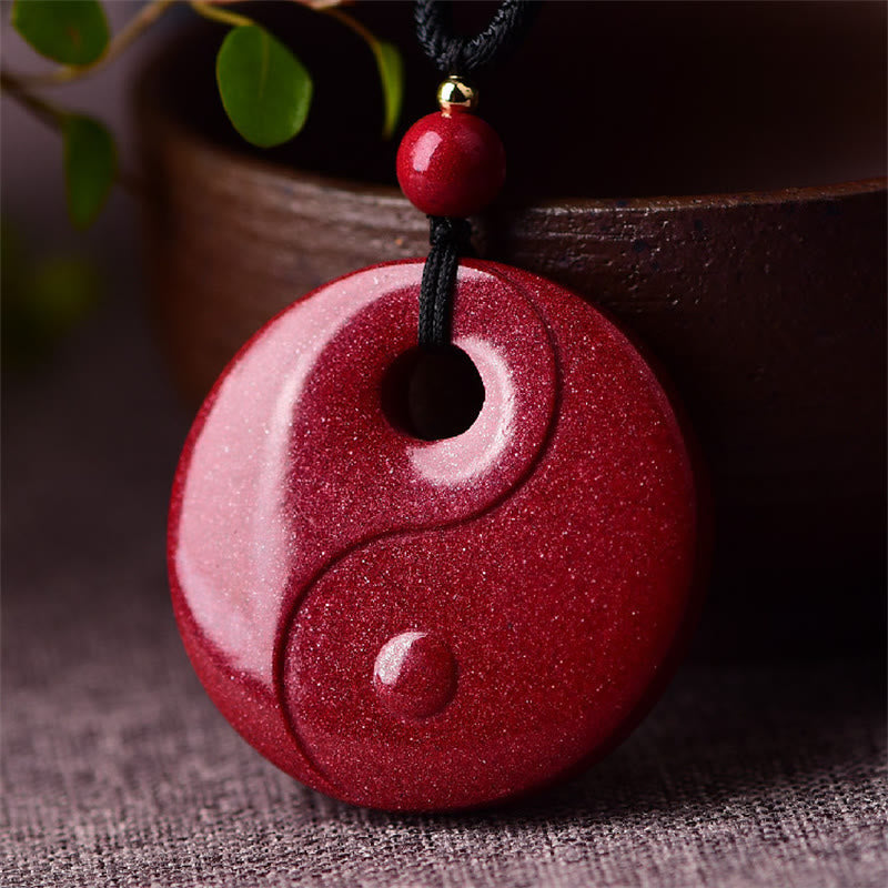 Nimara Ritual Laughing Buddha Yin Yang Chinese Zodiac Gourd Natural Cinnabar Blessing Necklace Pendant