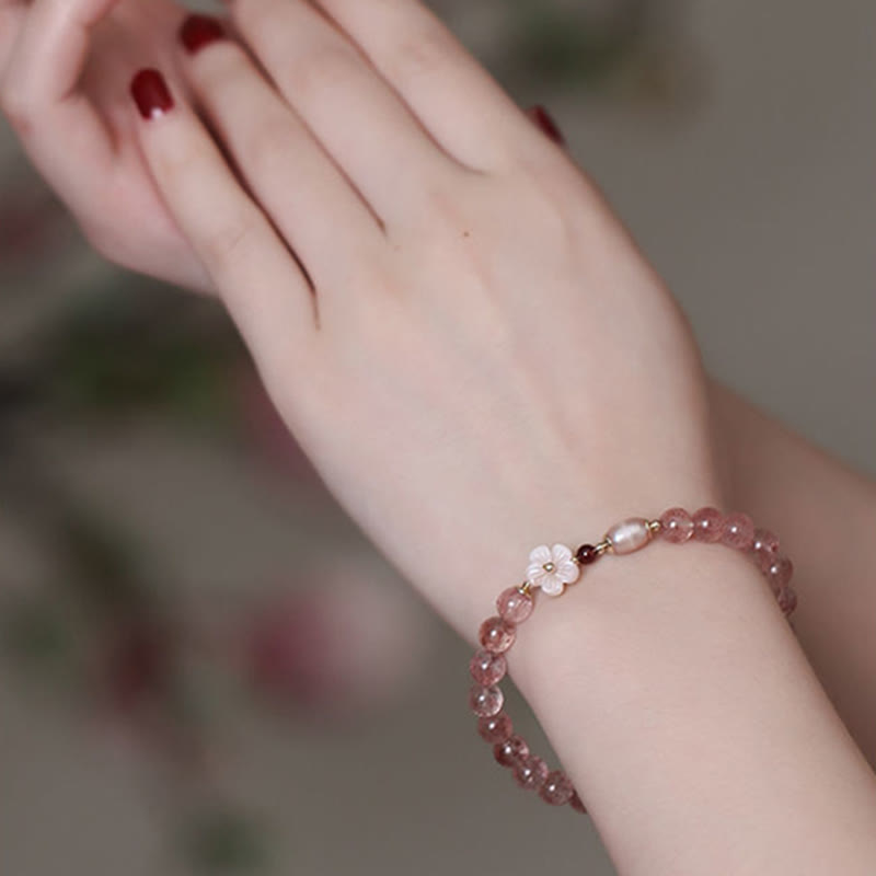 Nimara Ritual Strawberry Quartz Peach Blossom Love Bracelet