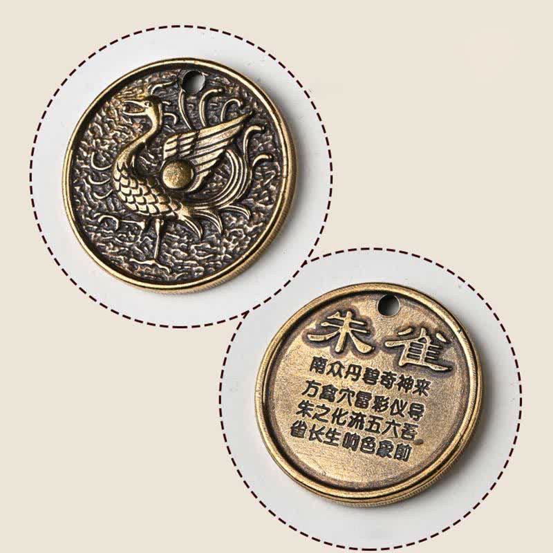 Nimara Ritual Four Symbols Azure Dragon White Tiger Vermilion Bird Black Tortoise Key Chain