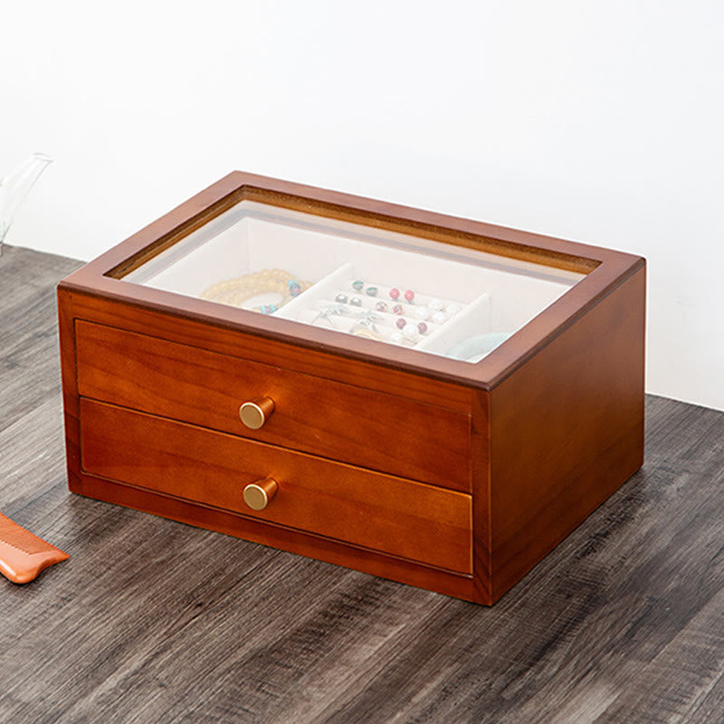 Nimara Ritual Retro Solid Wood Jewelry Box Jewelry Storage Box With Drawer