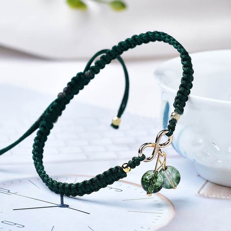 Nimara Ritual Natural Strawberry Quartz Amethyst Green Phantom Bead Positive Bracelet