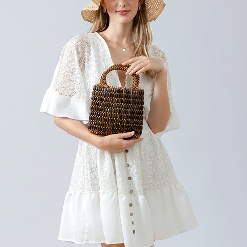 Nimara Ritual Hand-woven Wooden Beads Handbag