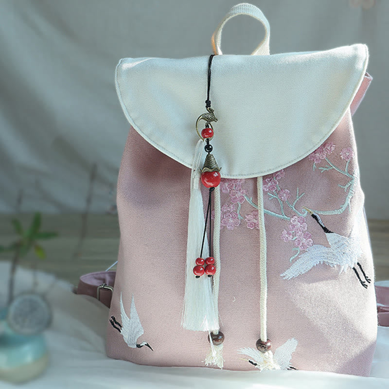 Nimara Ritual Handmade Embroidered Large Capacity Canvas Backpack