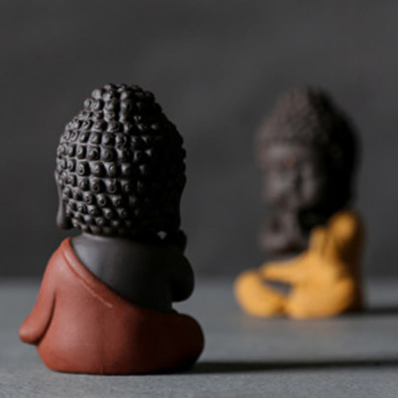 Nimara Ritual Small Buddha Serenity Purple Clay Home Desk Decoration