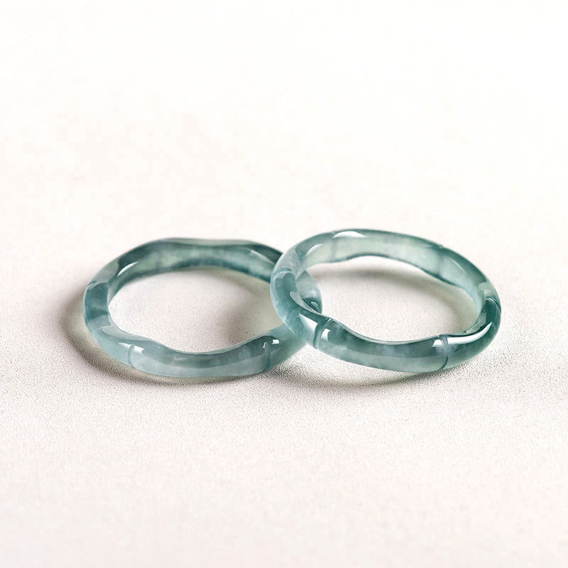Nimara Ritual Natural Jade Bamboo Prosperity Abundance Ring