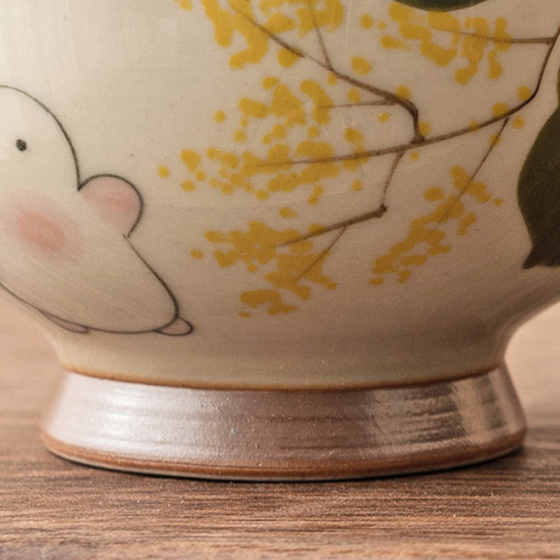 Nimara Ritual Hand Painted Small Osmanthus Rabbit Ceramic Teacup Kung Fu Tea Cup 40ml