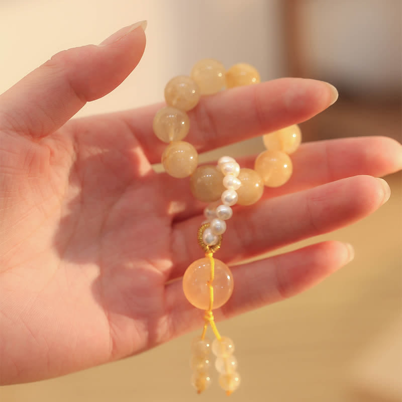 Nimara Ritual Citrine Peace Buckle Prosperity Happiness Wrist Mala