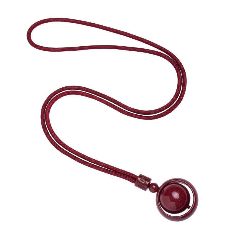 Nimara Ritual Cinnabar Om Mani Padme Hum PiXiu Blessing Lucky Bead Necklace Pendant