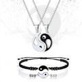 Everlasting Friendship Love Couple Yin Yang Necklace Bracelets Set