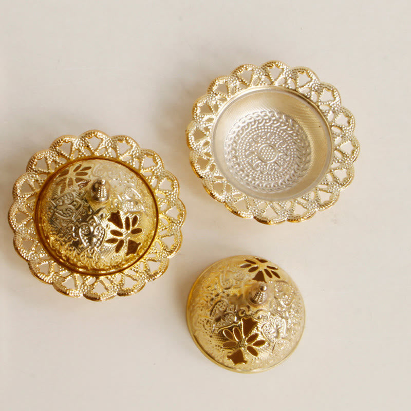 Nimara Ritual Tibetan Gold Mini Meditation Incense Burner