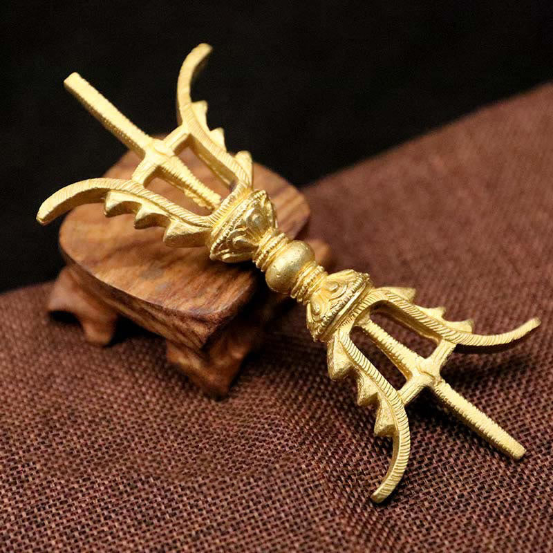 Nimara Ritual Handmade Nepal Five Prong Three Prong Vajra Dorje Strength Copper Decoration
