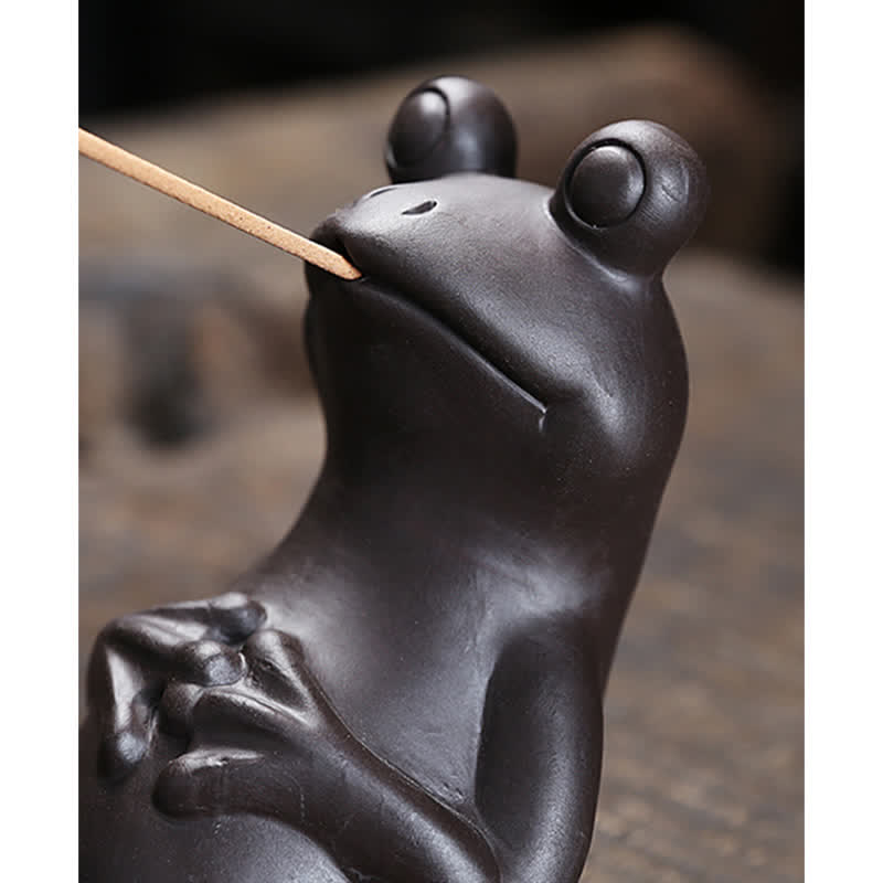 Nimara Ritual Meditation Frog Ceramic Spiritual Healing Incense Burner