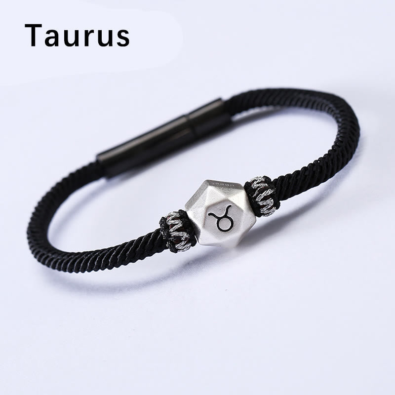 Nimara Ritual 999 Sterling Silver 12 Constellations of the Zodiac Protection Handmade String Bracelet