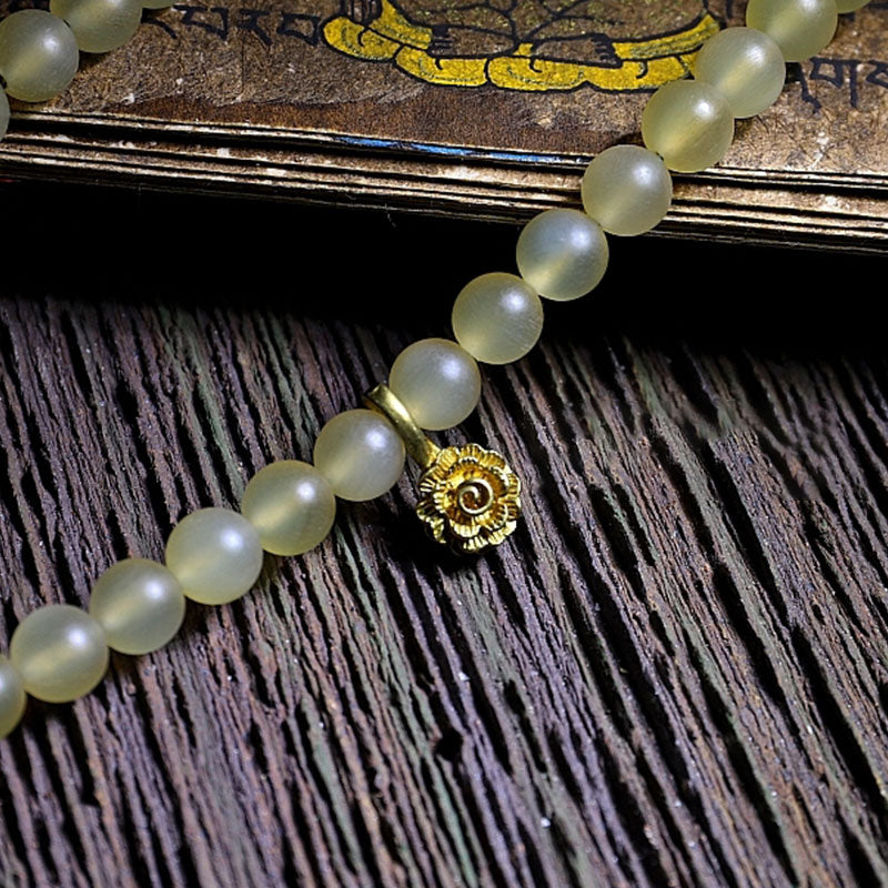 Nimara Ritual 108 Mala Beads Tibet Sheep Horn Amber Luck Bracelet